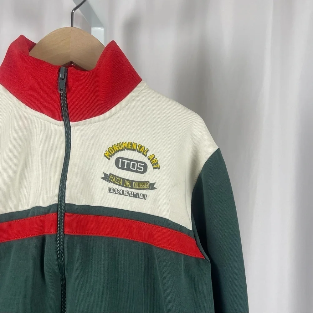 ZARA Small Kids Colorblock Zip-Up Track Jacket Roma Italy Streetwear